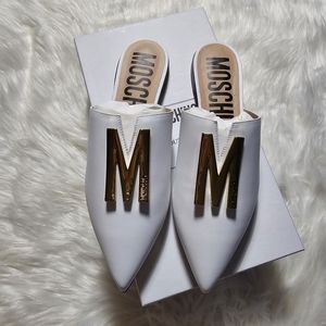 MOSCHINO White Pointy Mules